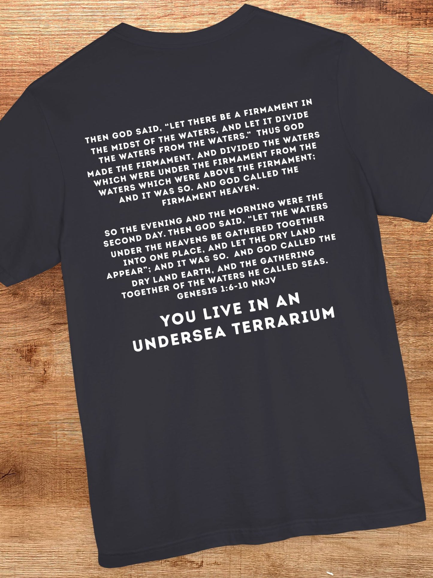 ‘You Live In an Undersea Terrarium’ Unisex T-Shirt, Biblical Verse, Christian Apparel, Educational Tee