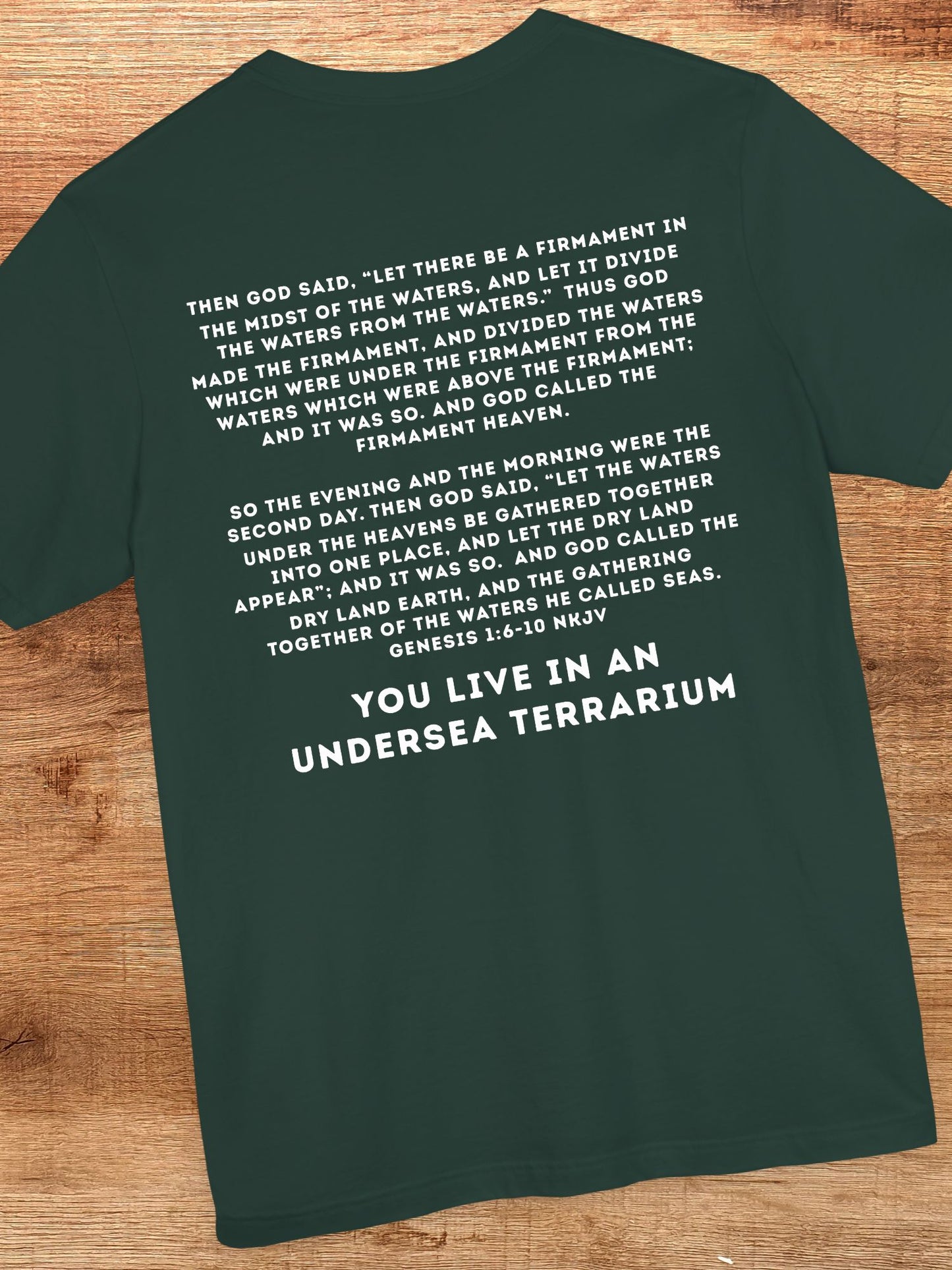 ‘You Live In an Undersea Terrarium’ Unisex T-Shirt, Biblical Verse, Christian Apparel, Educational Tee