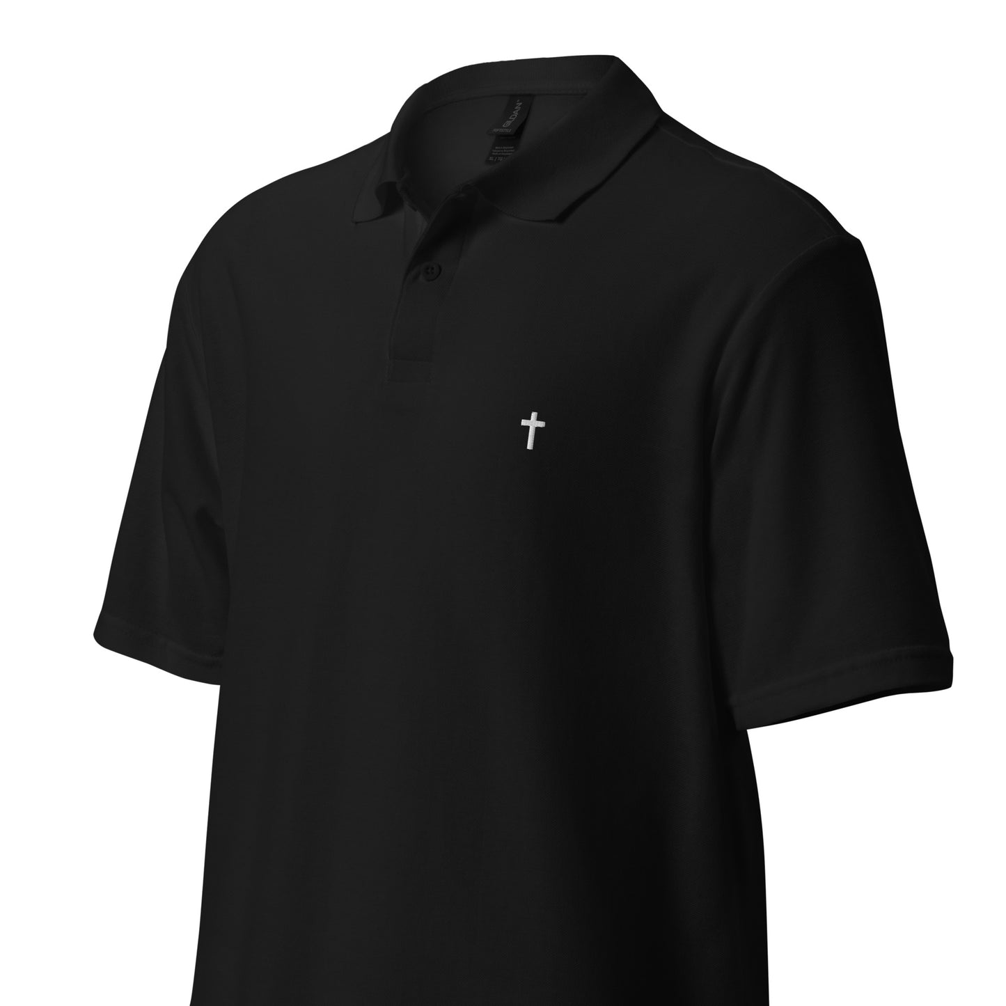 White Christian Cross, Unisex Pique Polo Shirt
