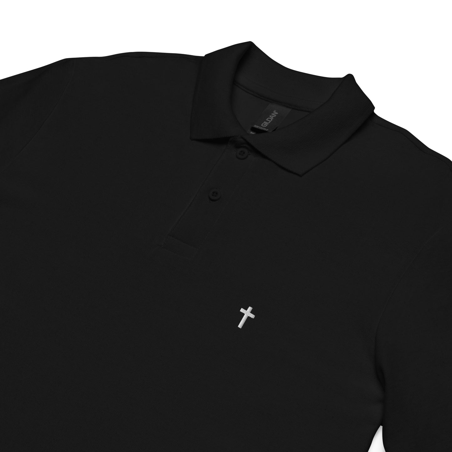 White Christian Cross, Unisex Pique Polo Shirt