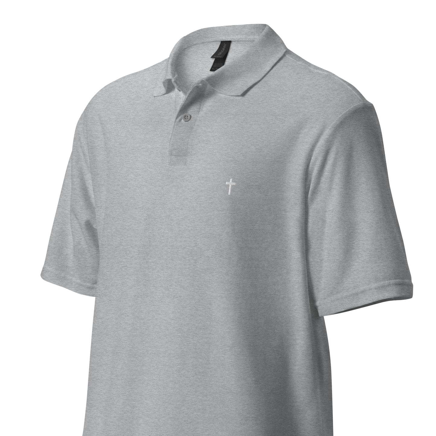White Christian Cross, Unisex Pique Polo Shirt