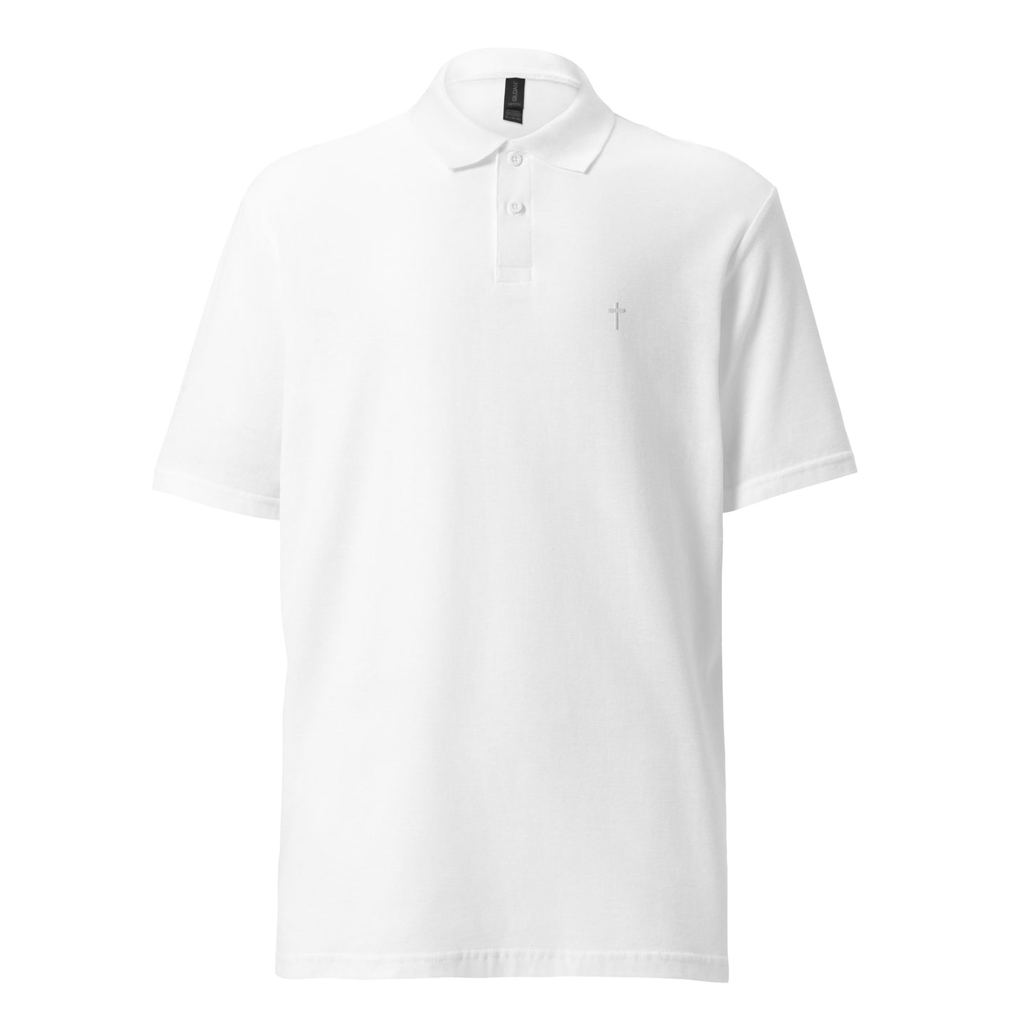 White Christian Cross, Unisex Pique Polo Shirt