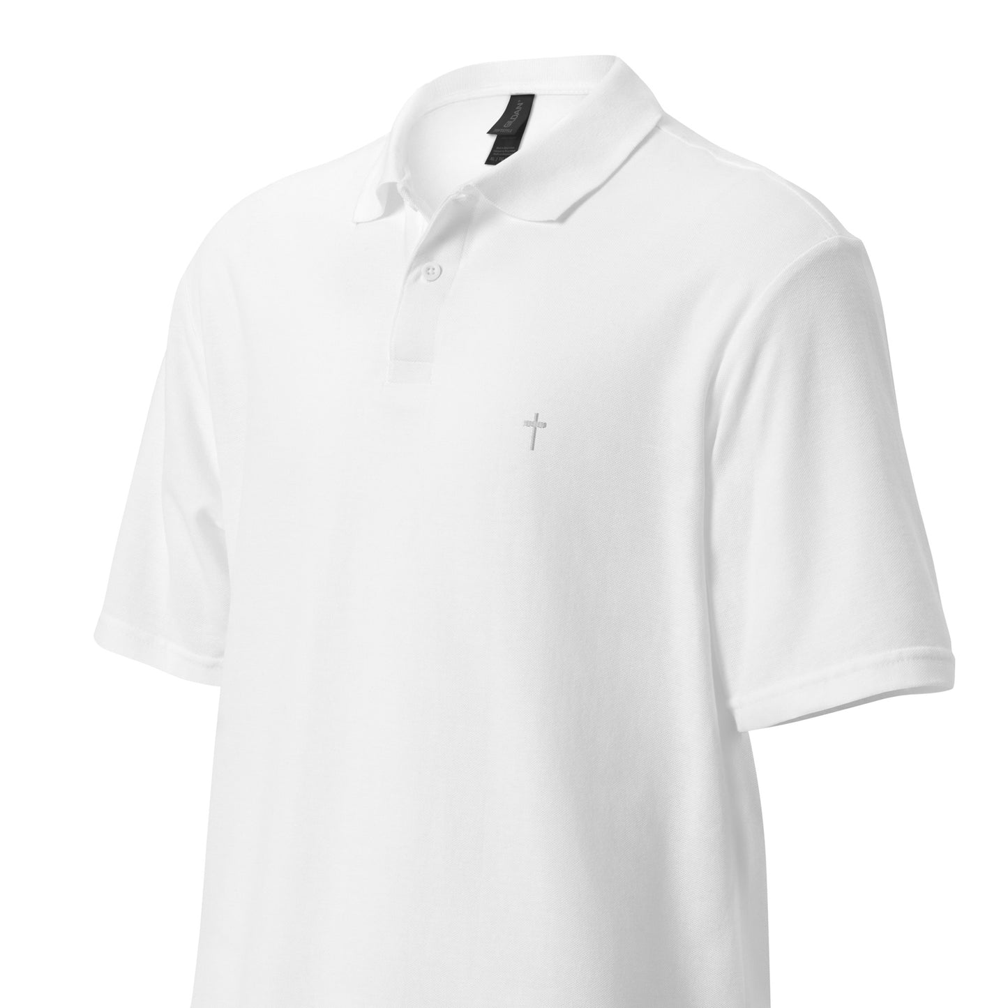 White Christian Cross, Unisex Pique Polo Shirt