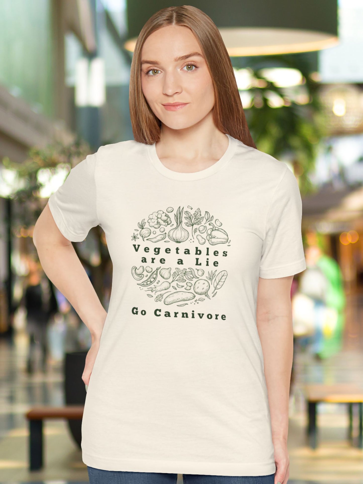'Vegetables are a Lie, Go Carnivore' Vegetable Graphic Unisex T-Shirt, Carnivore Diet Apparel