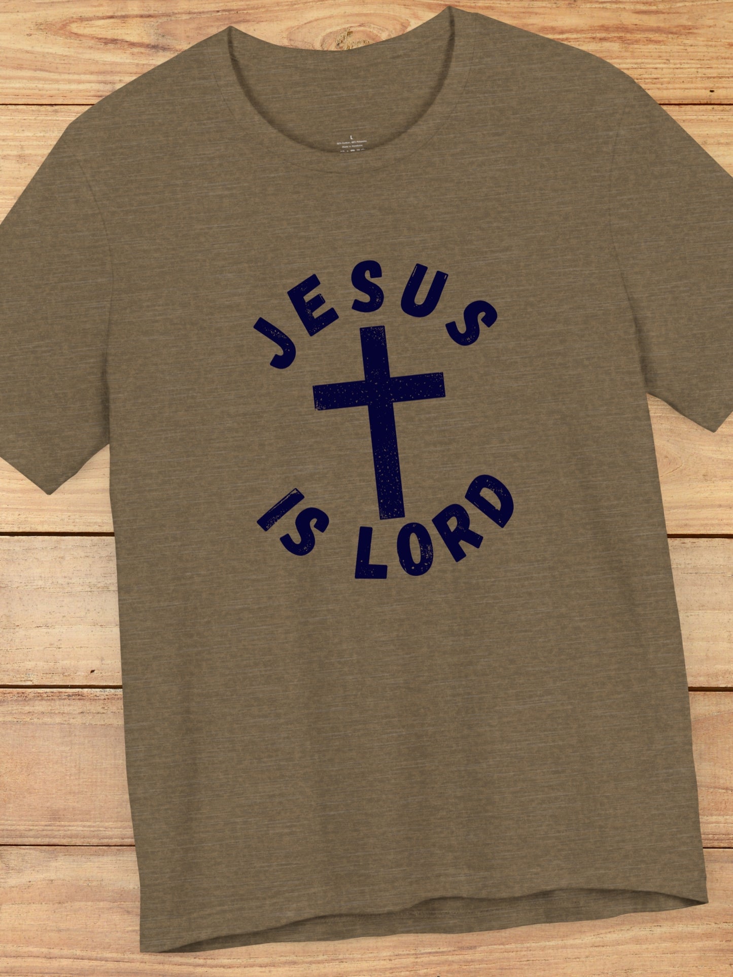 Ventage Style 'Jesus is Lord' Circular (Front) Design with Cross Graphic Unisex T-Shirt, Christian Apparel, Jesus Tee