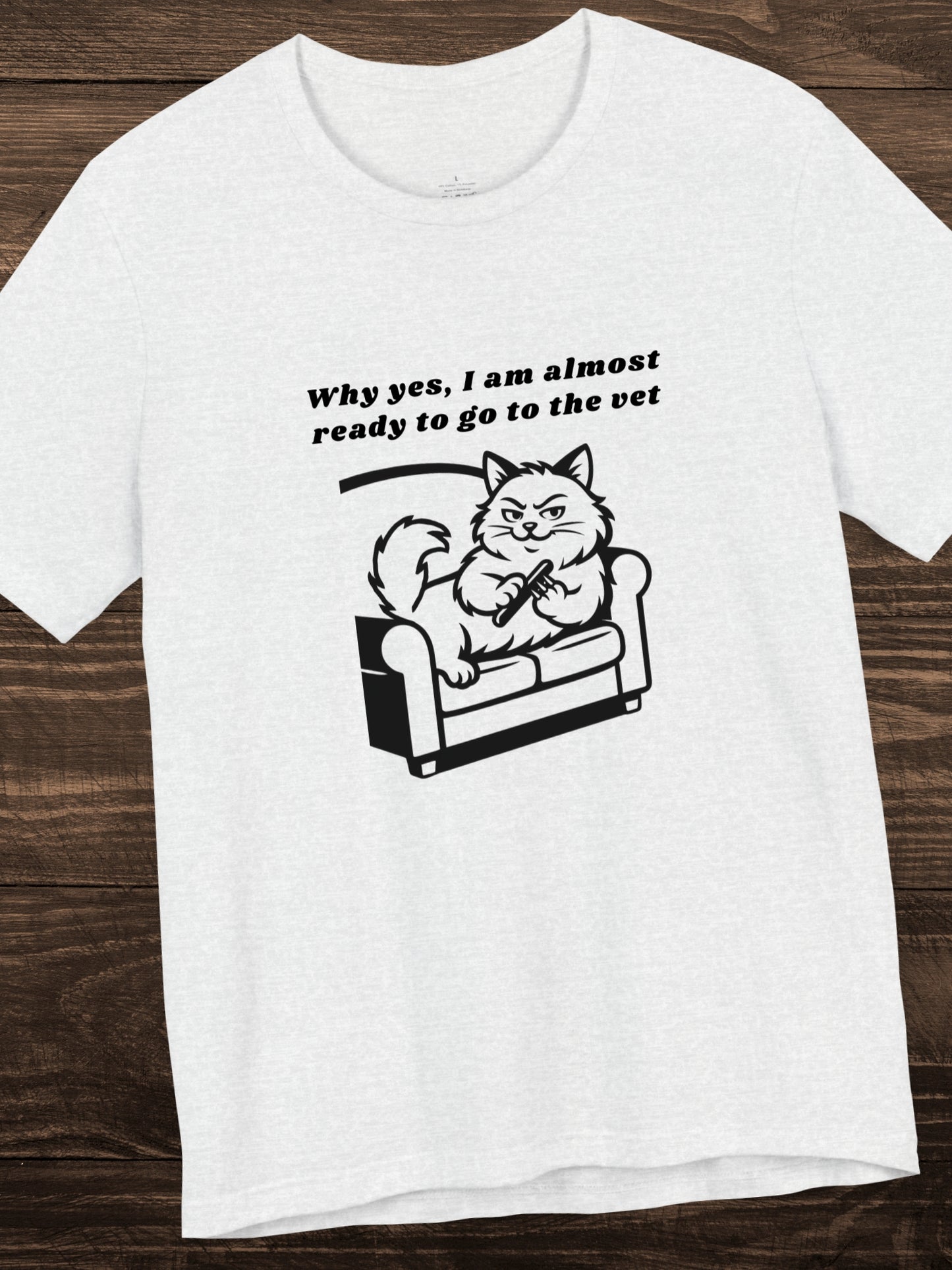 'Why yes, I am almost ready to go to the vet' Cat Sharpening its Claws Graphic Unisex T-Shirt, Humorous Cat Lover Tee