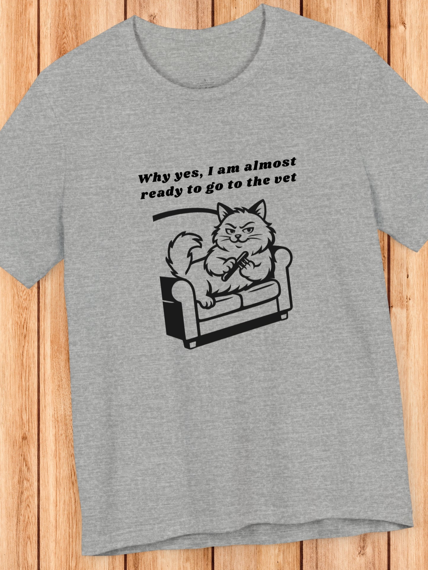 'Why yes, I am almost ready to go to the vet' Cat Sharpening its Claws Graphic Unisex T-Shirt, Humorous Cat Lover Tee