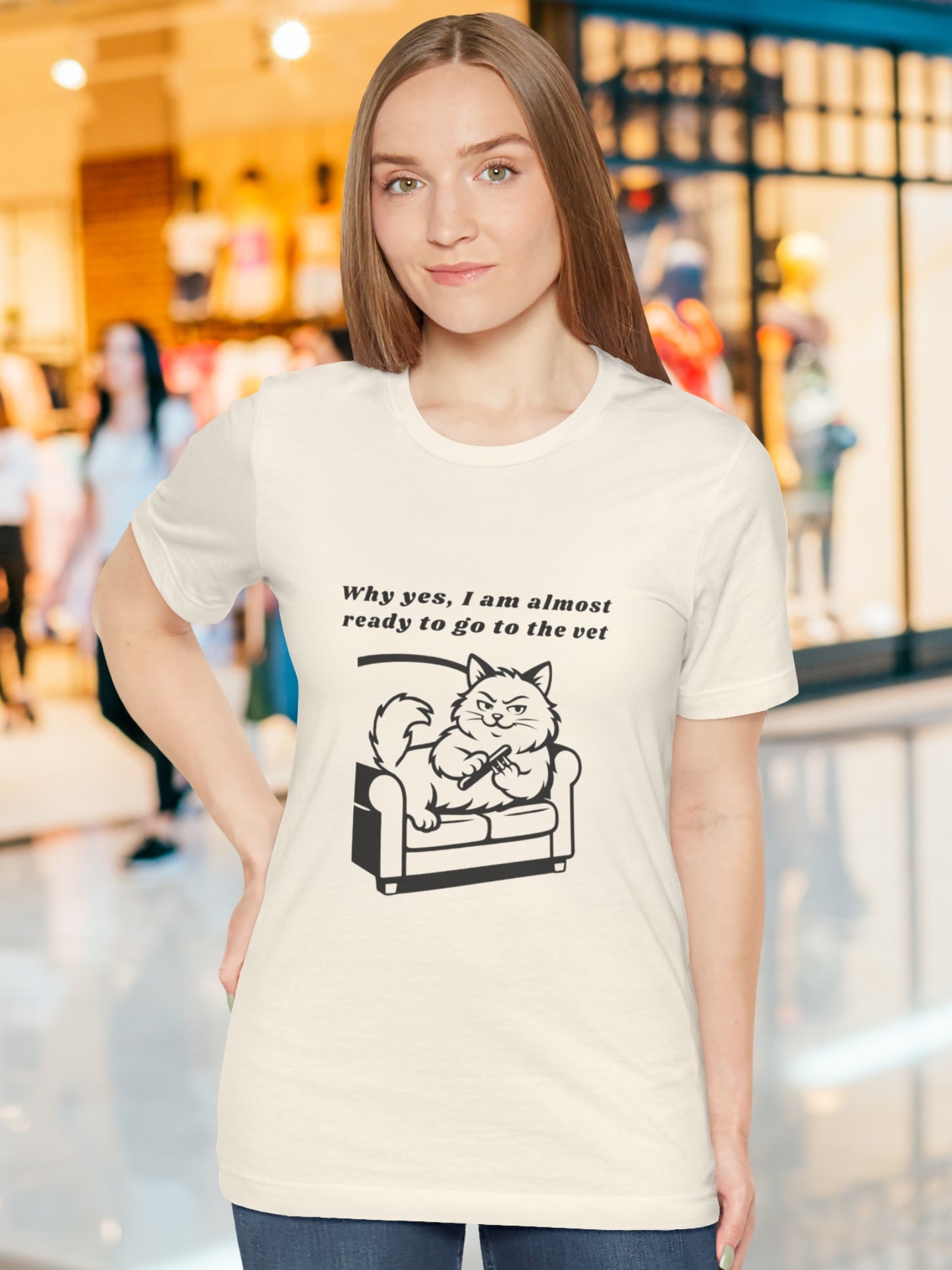 'Why yes, I am almost ready to go to the vet' Cat Sharpening its Claws Graphic Unisex T-Shirt, Humorous Cat Lover Tee