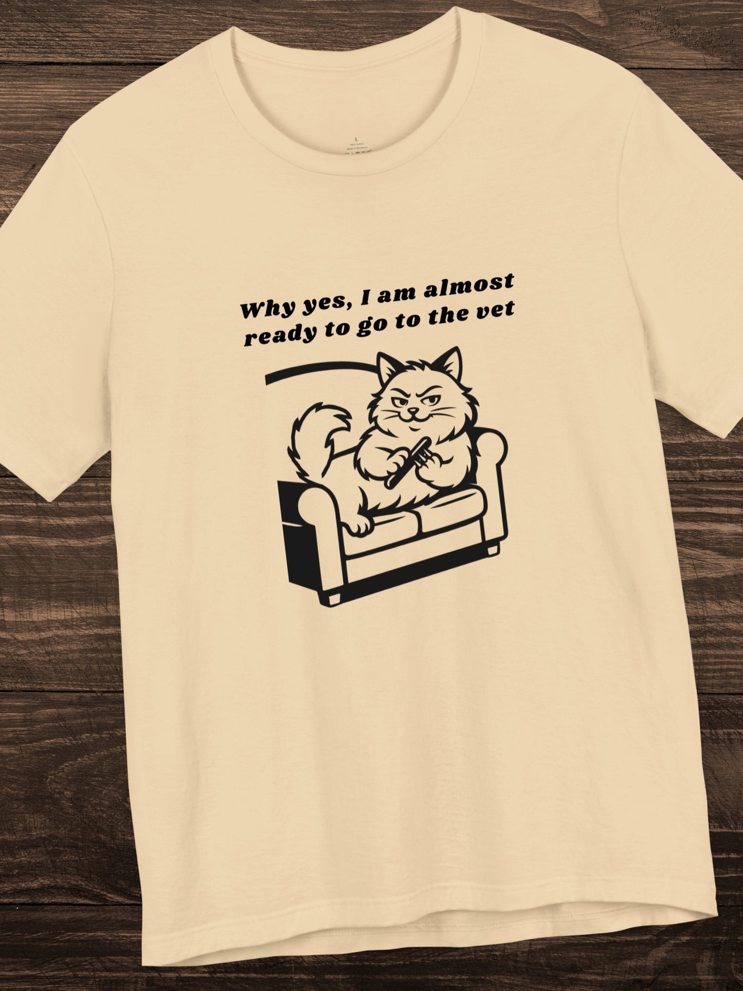 'Why yes, I am almost ready to go to the vet' Cat Sharpening its Claws Graphic Unisex T-Shirt, Humorous Cat Lover Tee