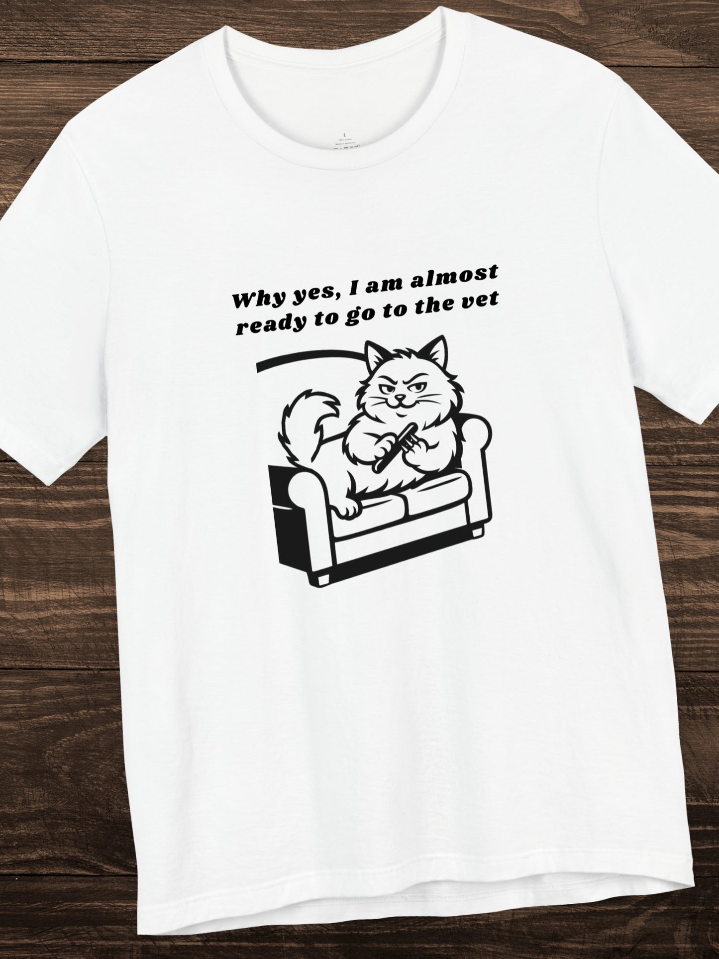 'Why yes, I am almost ready to go to the vet' Cat Sharpening its Claws Graphic Unisex T-Shirt, Humorous Cat Lover Tee