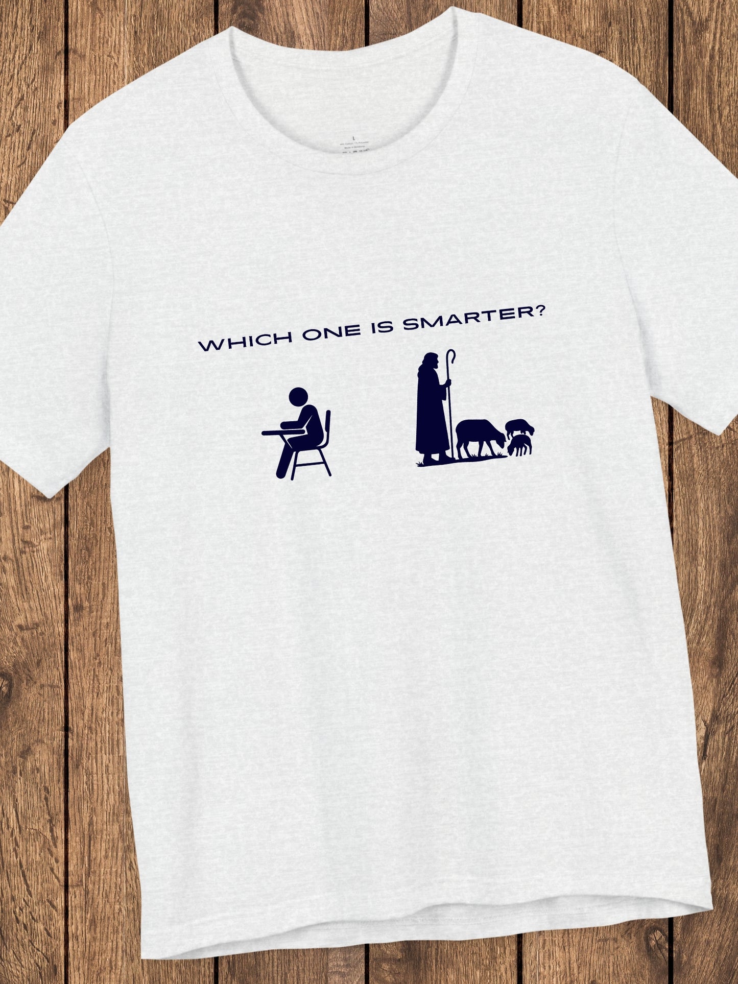 'Which One is Smarter?' Unisex T-Shirt, Student v. Shepherd, Anti-School Tee, Quiz Shirt