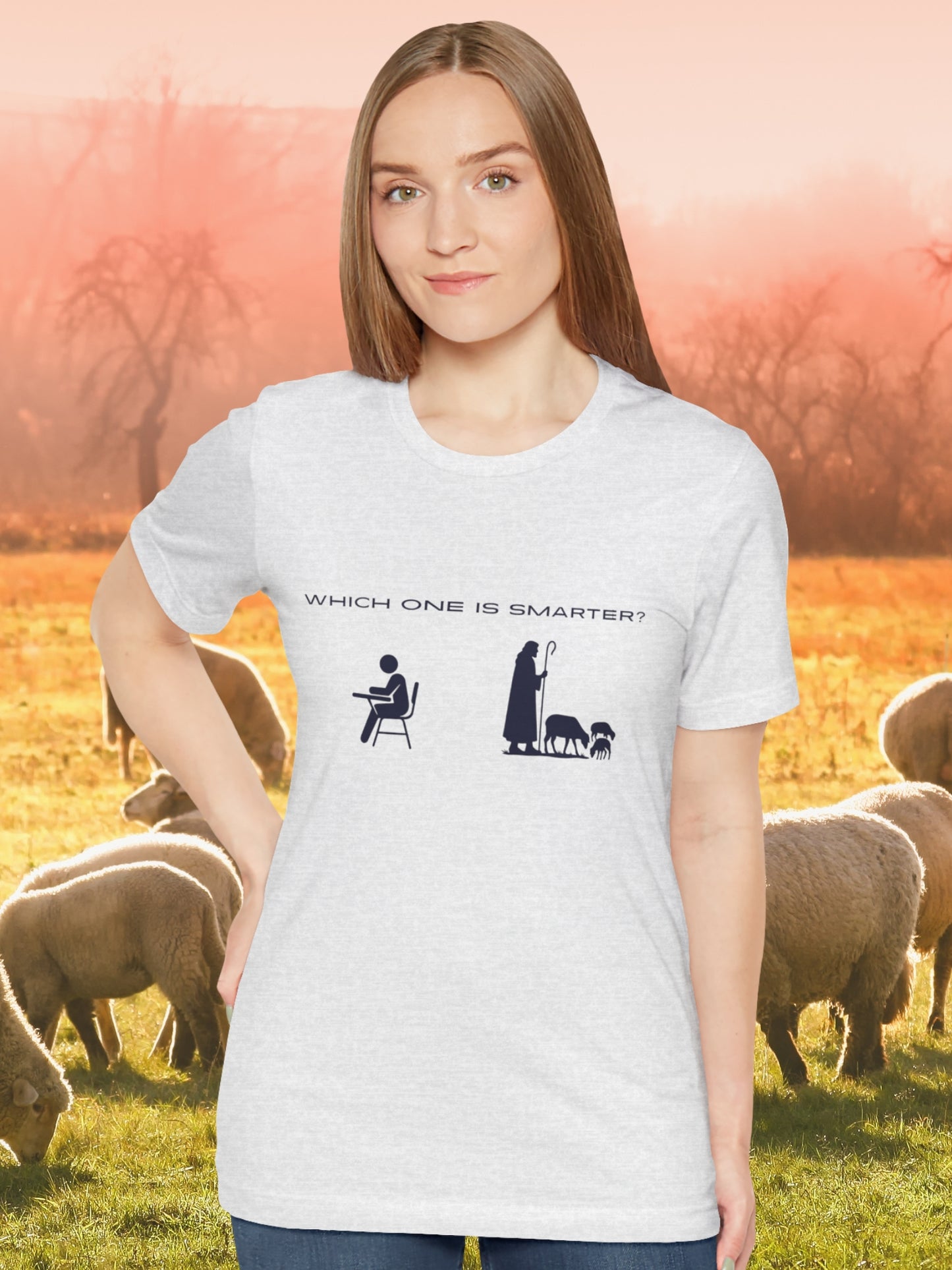 'Which One is Smarter?' Unisex T-Shirt, Student v. Shepherd, Anti-School Tee, Quiz Shirt