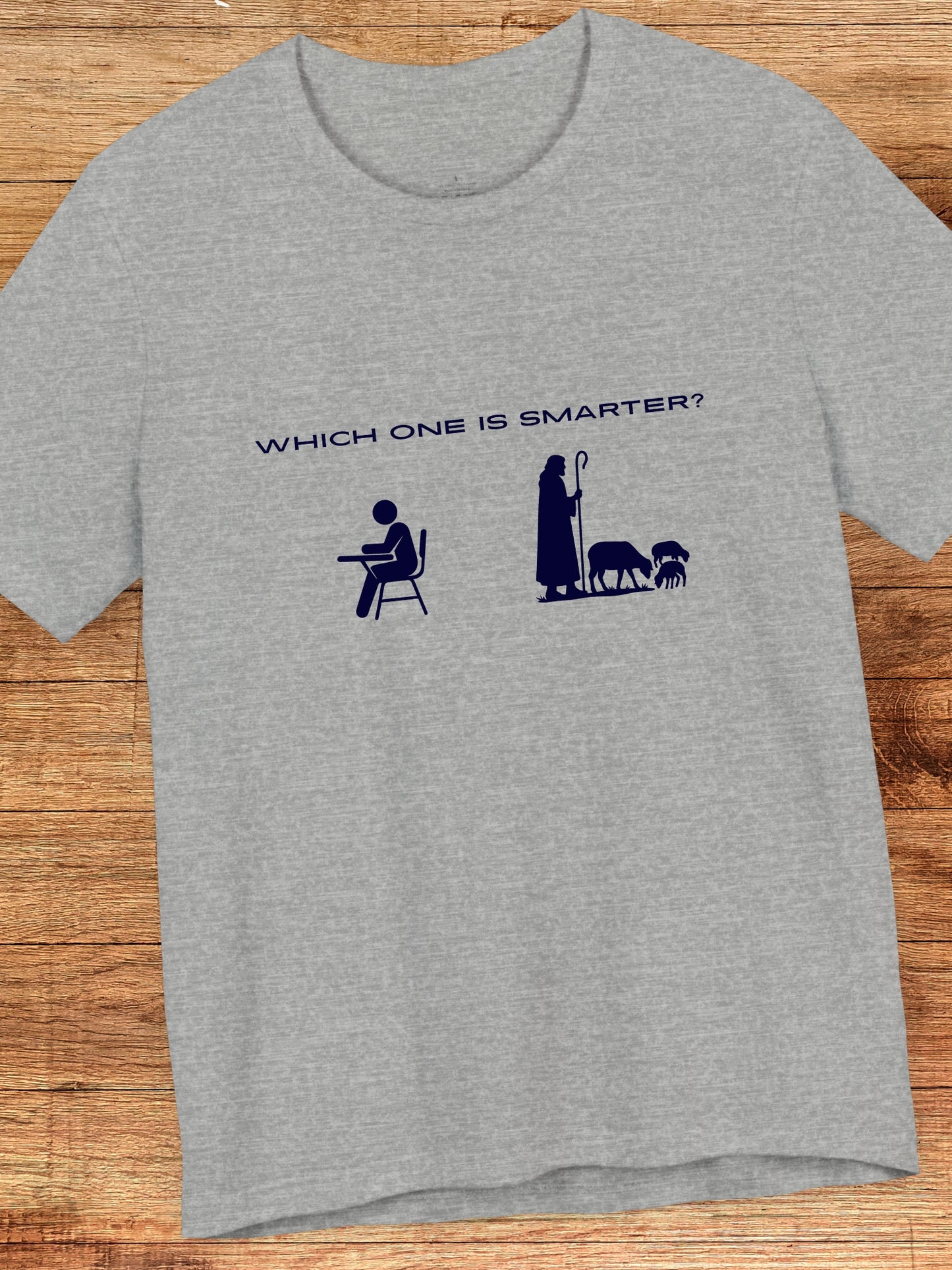 'Which One is Smarter?' Unisex T-Shirt, Student v. Shepherd, Anti-School Tee, Quiz Shirt
