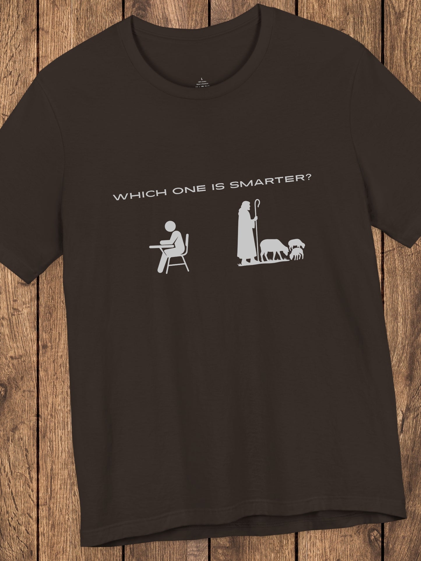 'Which One is Smarter?' Unisex T-Shirt, Student v. Shepherd, Anti-School Tee, Quiz Shirt