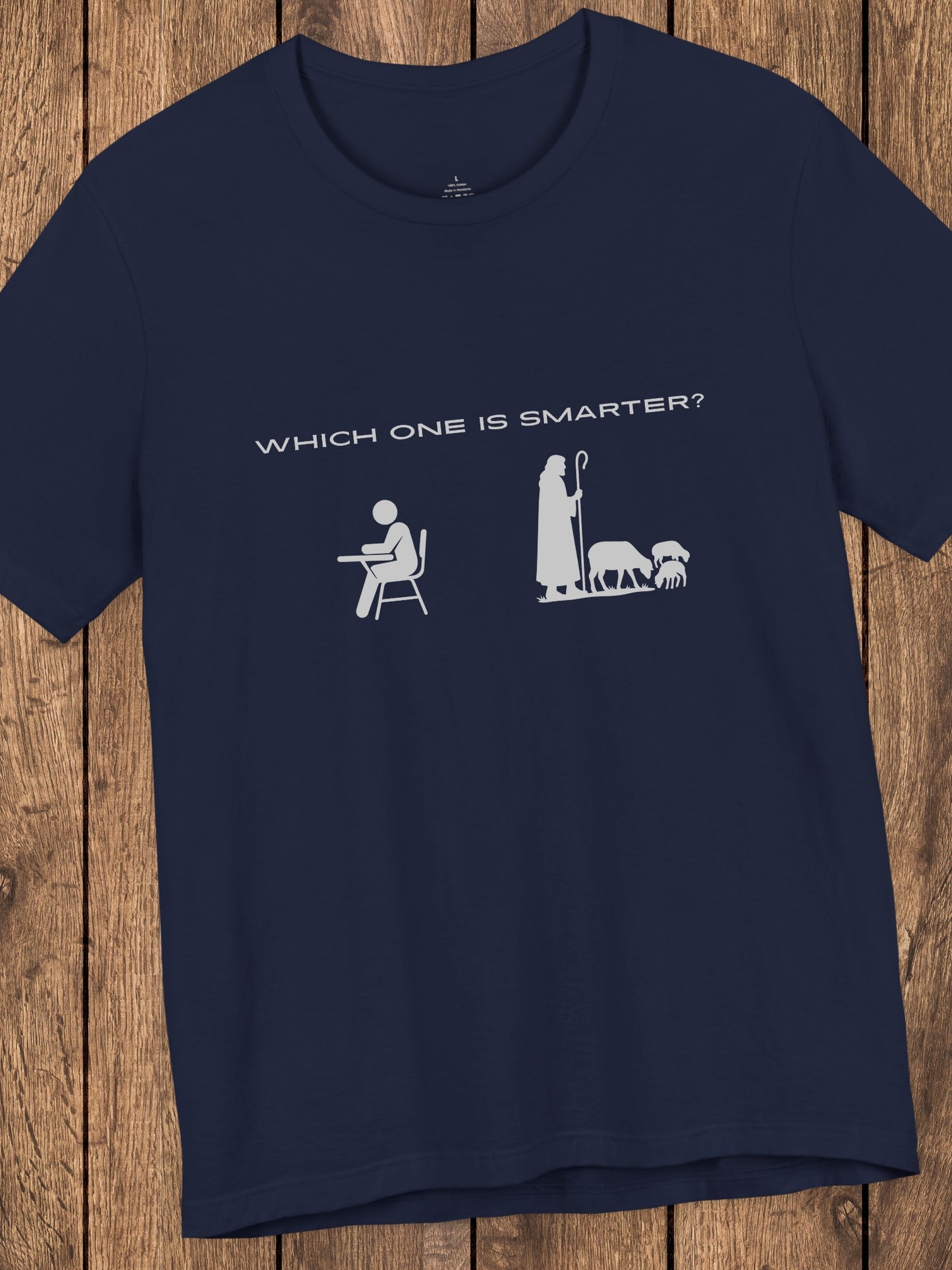 'Which One is Smarter?' Unisex T-Shirt, Student v. Shepherd, Anti-School Tee, Quiz Shirt