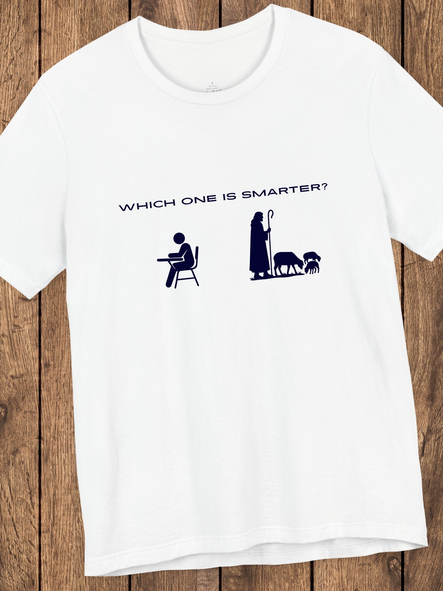'Which One is Smarter?' Unisex T-Shirt, Student v. Shepherd, Anti-School Tee, Quiz Shirt
