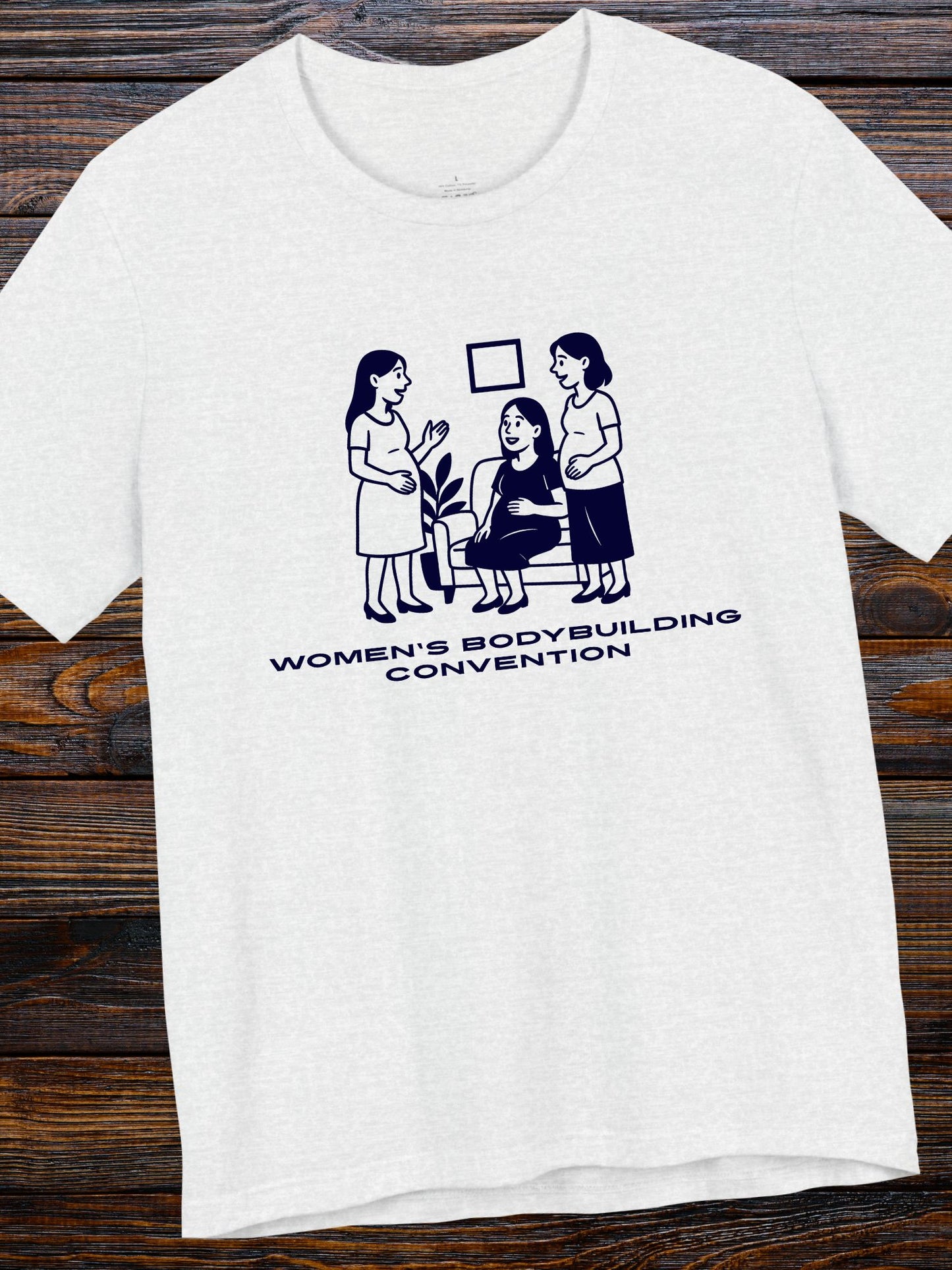 'Women's Bodybuilding Convention' Pregnant Women Graphic Unisex T-Shirt, Pregnancy Tee, Maternity Apparel