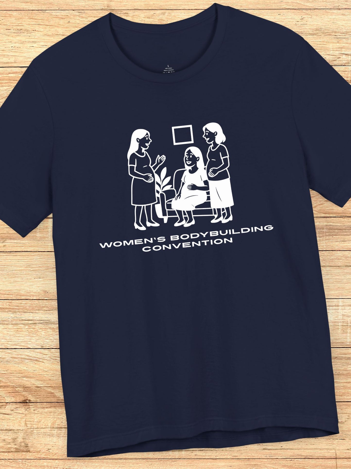 'Women's Bodybuilding Convention' Pregnant Women Graphic Unisex T-Shirt, Pregnancy Tee, Maternity Apparel