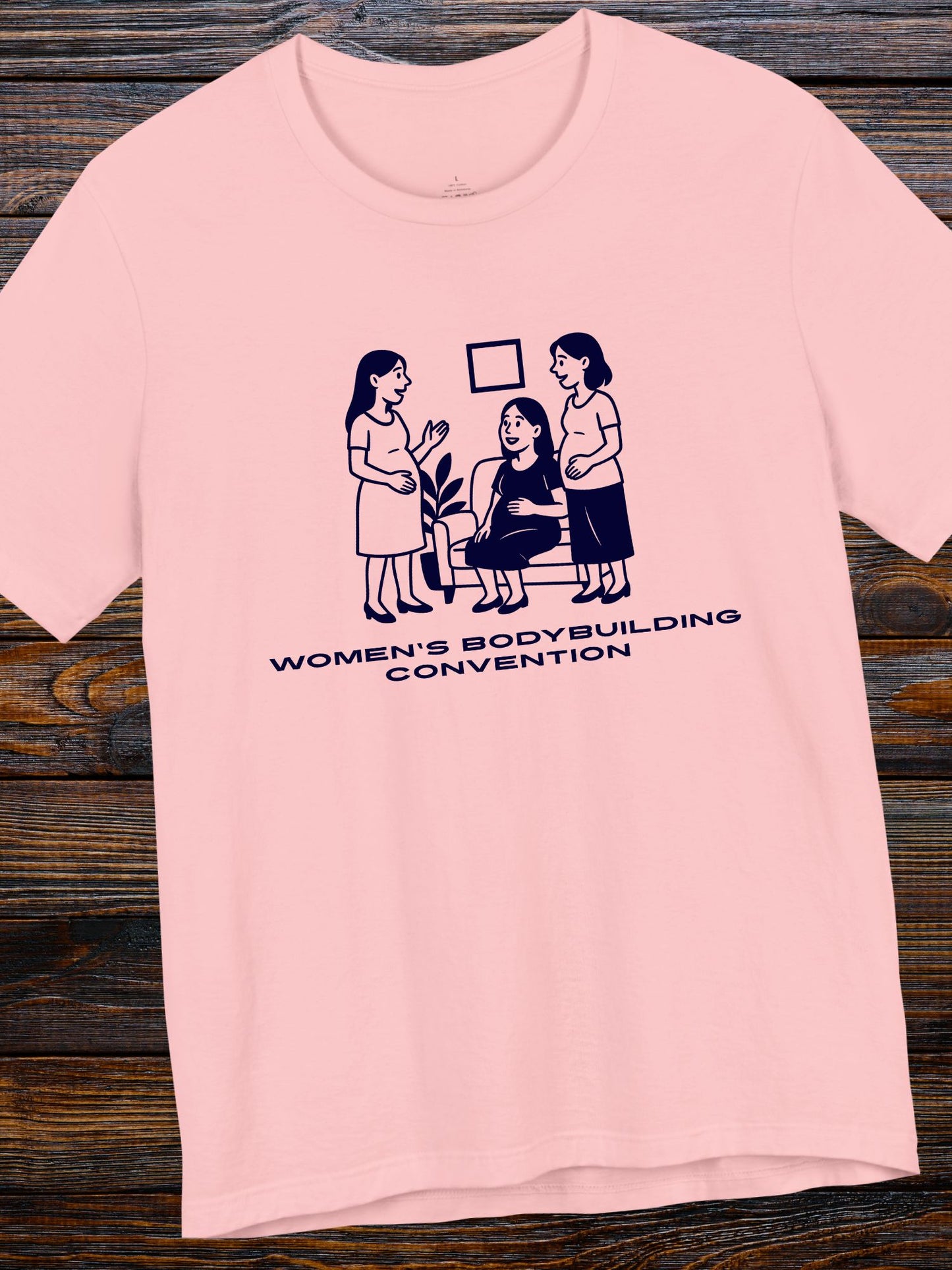 'Women's Bodybuilding Convention' Pregnant Women Graphic Unisex T-Shirt, Pregnancy Tee, Maternity Apparel