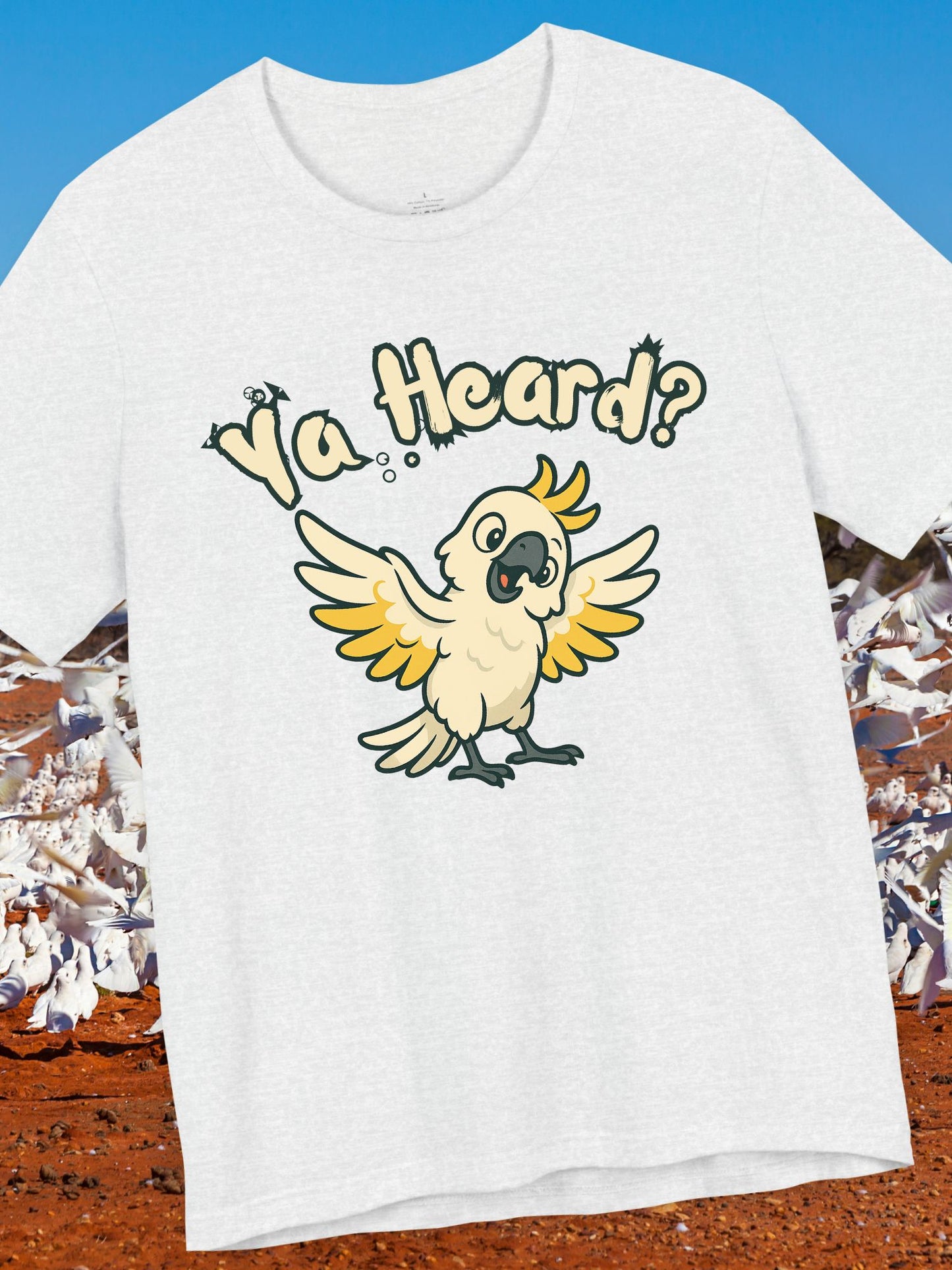 Cute Parrot Graphic Tee - "Ya Heard?" Unisex Jersey T-Shirt, Funny Bird Shirt, Animal Lover Gift, Casual Everyday Wear, Summer Style