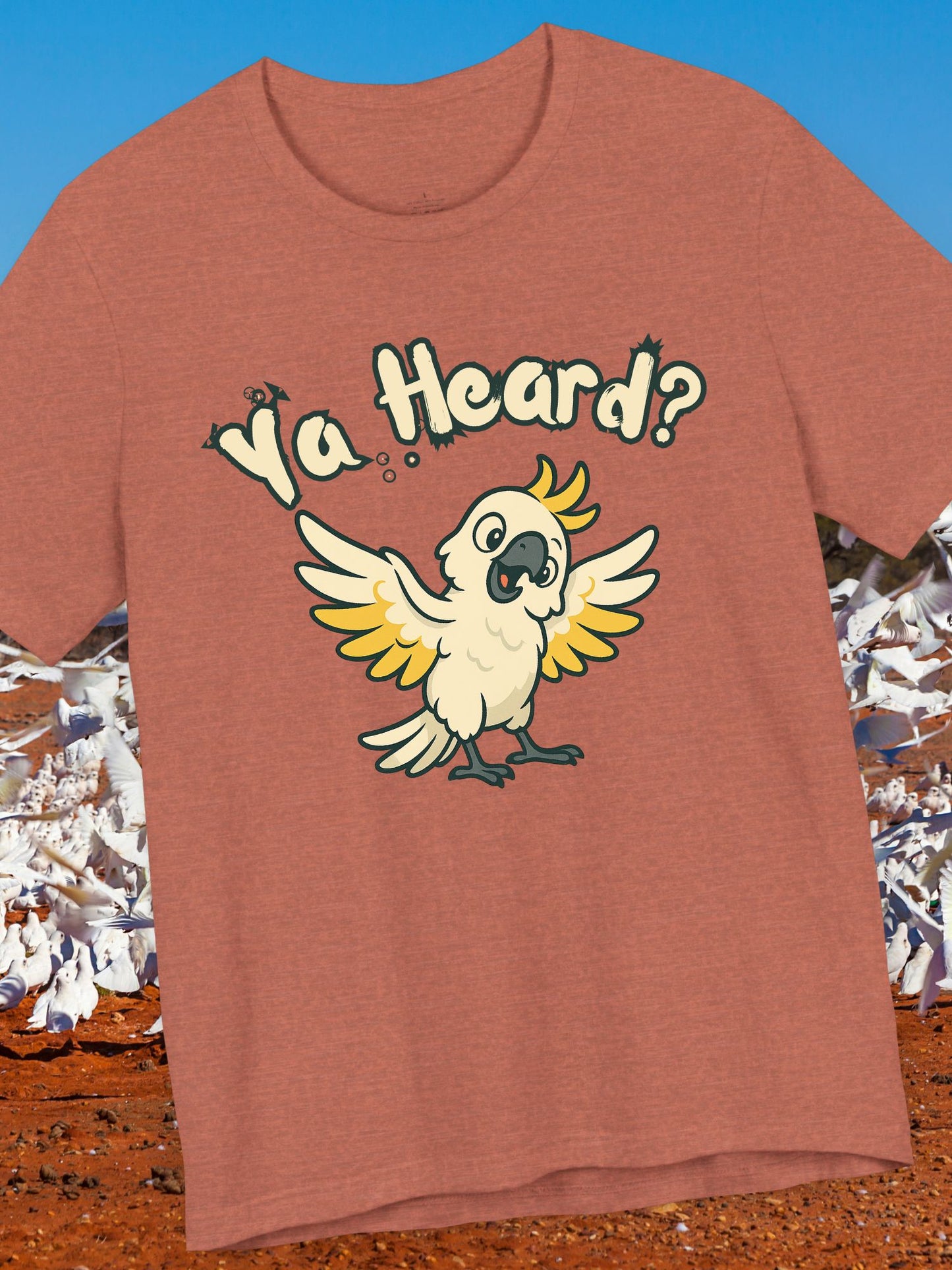 Cute Parrot Graphic Tee - "Ya Heard?" Unisex Jersey T-Shirt, Funny Bird Shirt, Animal Lover Gift, Casual Everyday Wear, Summer Style