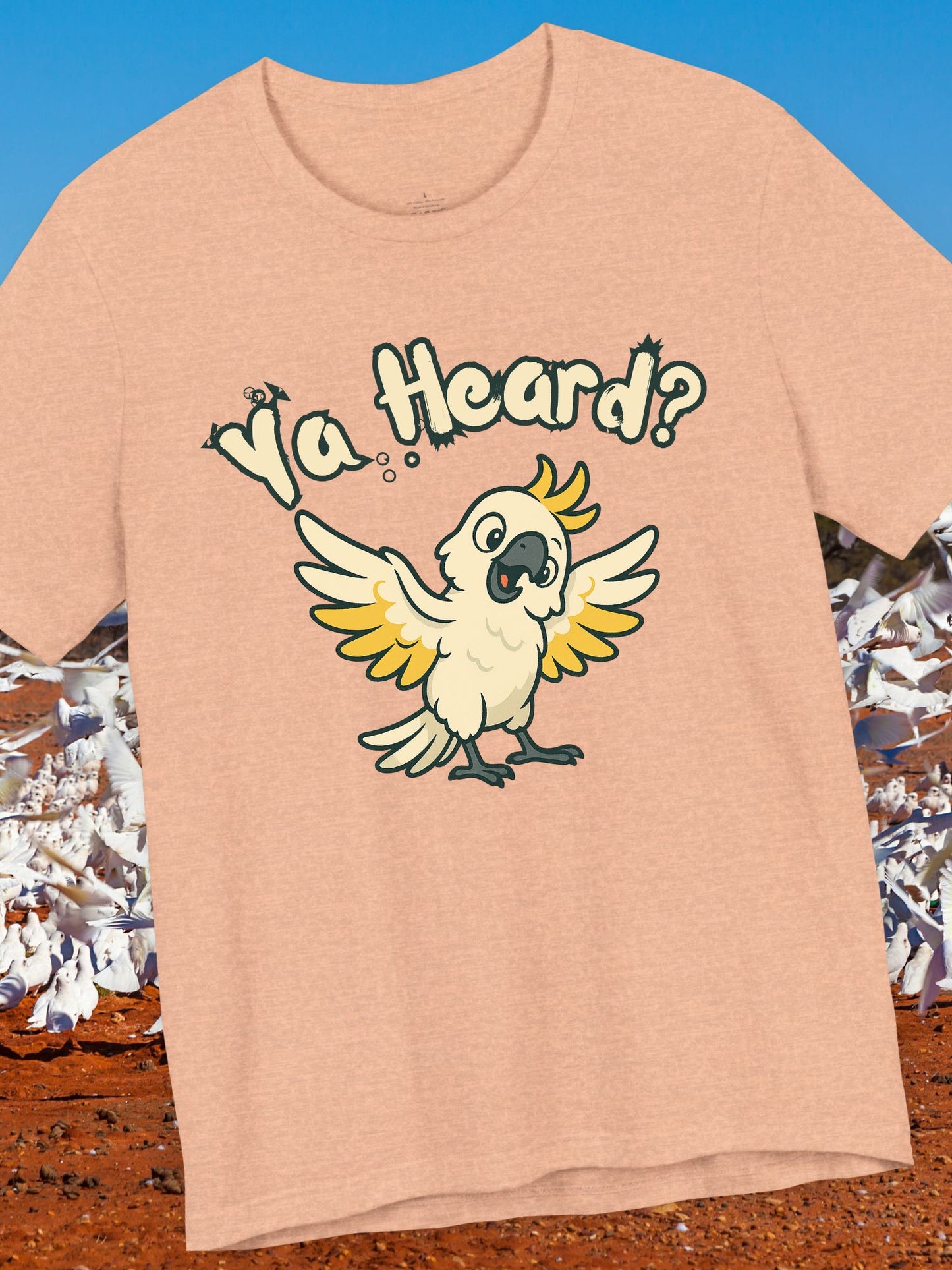 Cute Parrot Graphic Tee - "Ya Heard?" Unisex Jersey T-Shirt, Funny Bird Shirt, Animal Lover Gift, Casual Everyday Wear, Summer Style