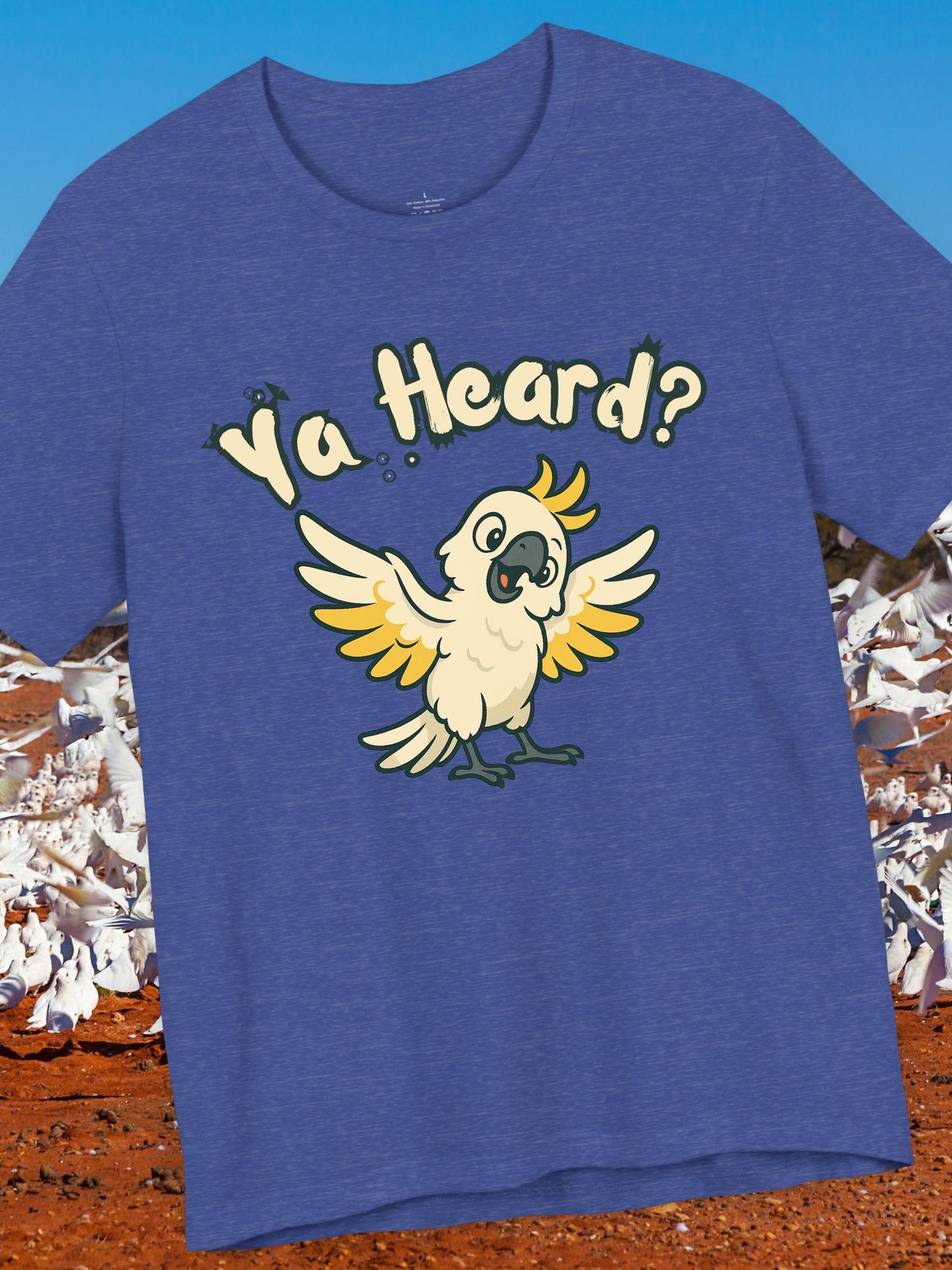 Cute Parrot Graphic Tee - "Ya Heard?" Unisex Jersey T-Shirt, Funny Bird Shirt, Animal Lover Gift, Casual Everyday Wear, Summer Style