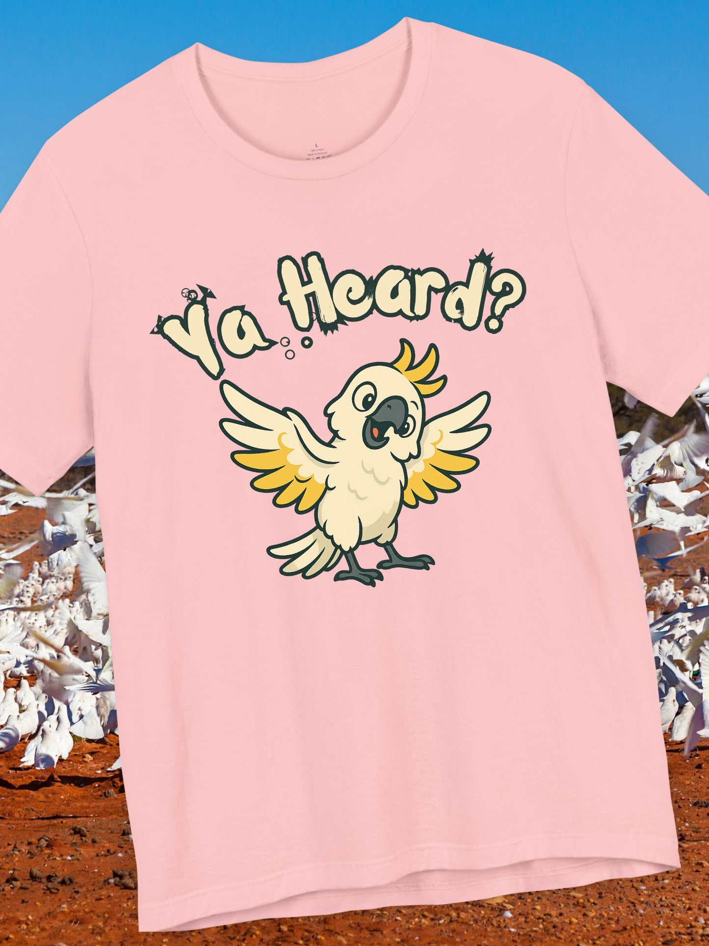 Cute Parrot Graphic Tee - "Ya Heard?" Unisex Jersey T-Shirt, Funny Bird Shirt, Animal Lover Gift, Casual Everyday Wear, Summer Style
