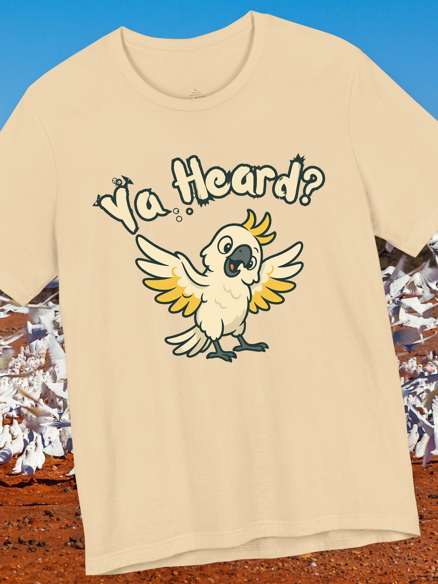 Cute Parrot Graphic Tee - "Ya Heard?" Unisex Jersey T-Shirt, Funny Bird Shirt, Animal Lover Gift, Casual Everyday Wear, Summer Style